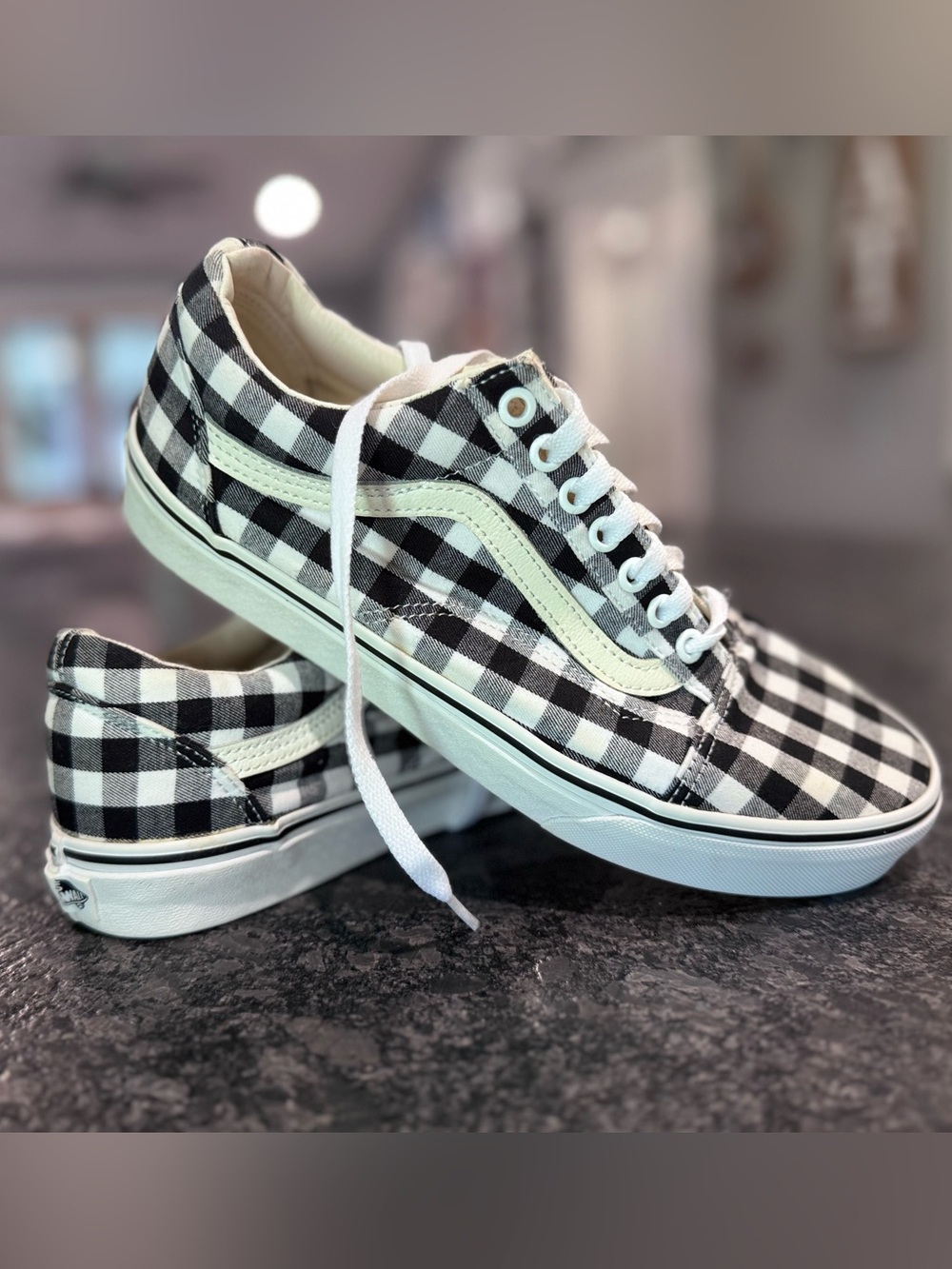 Vans Black & White Gingham Old Skool Sneakers